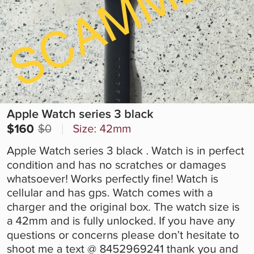 APPLE WATCH 3 scam - Picture 3 of 3